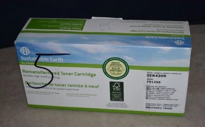 NEW SEALED IN BOX STAPLES BROTHER TN430 BLACK TONER CARTRIDGE –SUSTAINABLE EARTH - Image 1 of 2