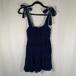Chelsea Violet Tank Top Women's Small Blue Tiered Tie Strap Tunic Sleeveless Top - Picture 1 of 9