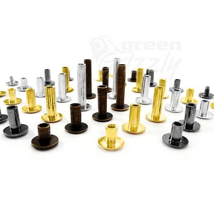 Chicago Binding belt screw studs interscrews 6 9 13 20 mm nickel antique gold - Picture 1 of 6
