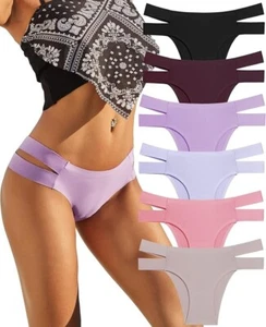 Knowyou Seamless Underwear for Women Sexy Bikini Panties Cheeky High Cut Hipster - Picture 1 of 6