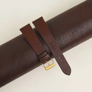 Vintage dunkelbraunes Alran Fat Nat Chevre Ziegenleder Uhrenarmband Band 18 mm - Bild 1 von 10