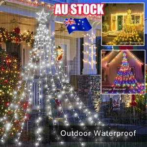 Outdoor Waterfall Lights 350 LED 3.5M Christmas Tree Lights Solar String LightQG - Picture 1 of 15