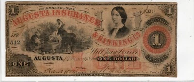 Georgia - Augusta Insurance & Banking Co - 1860 $1 - Image 1 of 2
