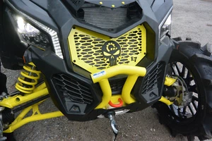 Black / Yellow Punisher BRP Grill / Grille Can-Am Maverick X3 XRS XDS XMR - Foto 1 di 3