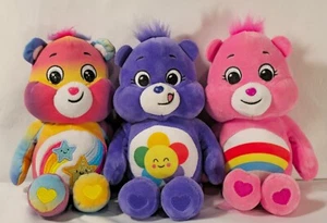 Entzückende 9" Care Bears-Dare To Care Regenbogen, lila Harmonie, rosa Love-A-Lot - Bild 1 von 20