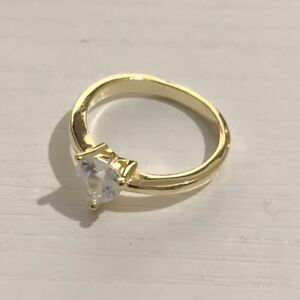 18K Gold/Rose Gold/Silver Love Heart Band Womens White Gold Filled Ring Size 4-9