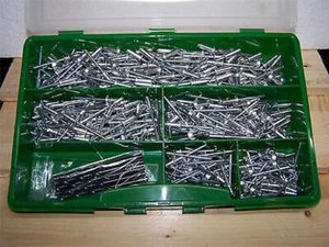 415tlg Sortiment Ø5mm Blindniete f. dünne Bleche + Ø5,1mm Bohrer A/S Flachk - Bild 1 von 1