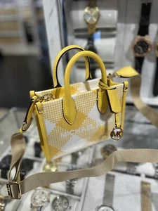 Michael Kors MK Mirella Extra Small XS Mini Handbag Crossbody Bag Purse Yellow - Picture 1 of 19