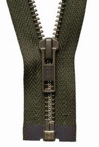 Khaki (566) YKK Strong Metal Tooth Open End Zip - Picture 1 of 2