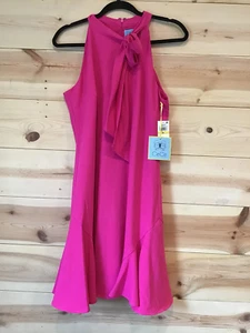CeCe Bright Pink Halter Dress NEW w/TAGS Womens size Medium - Picture 1 of 2