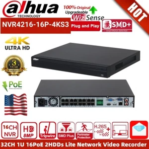 Videoregistratore di rete Dahua 16CH 16POE 32MP 2HDD Lite NVR4216-16P-4KS3 160Mbps - Foto 1 di 24