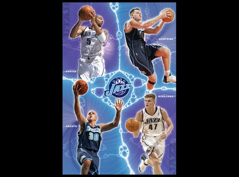 Rare UTAH JAZZ 2004-05 22x34 POSTER - Andrei Kirilenko, Boozer, Harpring, Arroyo Cover