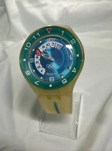 2003 Swatch Olympic, Squid Bubbles Scuba watch Lume Dial Teal Green Needs Batt - Picture 1 of 24