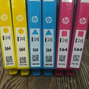*6* HP 564 Tri-Color Ink Cartridge Combo Pack Yellow Cyan Magenta EXP 02/21 - Picture 1 of 6