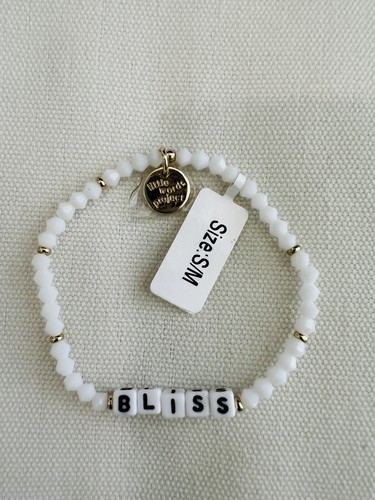 Autentico Braccialetto Bianco BLISS Taglia S M Little Words Project x Coach