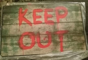 KEEP OUT METAL SIGN 16 x 10in - Picture 1 of 1
