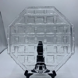 Elegant Tiffany & Co. Crystal BAMBOO Pattern 12" Platter - Picture 1 of 6