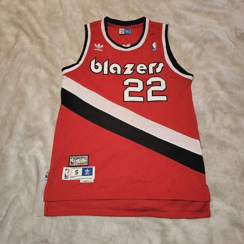 Clyde Drexler Portland Blazers Jersey Adidas Hardwood Classics Mens Size S +2 Cover