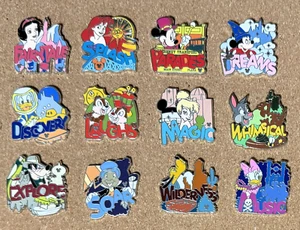 COMPLETE SET (12) - 2007 - DREAMS - HIDDEN MICKEY Disney PINS - Disneyland HOTEL - Picture 1 of 3