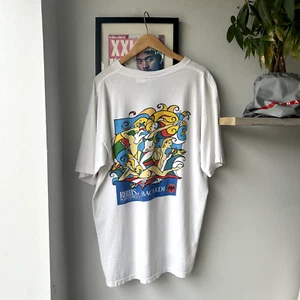 VINTAGE 1990s | Bacardi Rums Puerto Rico Art Graphic Sz Adult L Made in USA - Picture 1 of 7