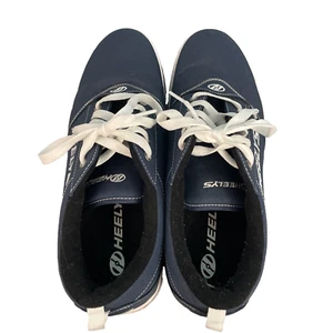 HEELYS Men 12 Blue Y2K Wheel Skate Shoes Navy Blue Mid Low Lace Up Clean EUC 12 - Picture 1 of 21