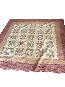 Edredón De Colección Años 90 Cottagecore Granny Chic Grandmacore Floral Reversible A Cuadros - Imagen 1 de 6