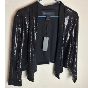 Giacca paillettes nera collezione Kardashian aperta davanti festa glam - Foto 1 di 5