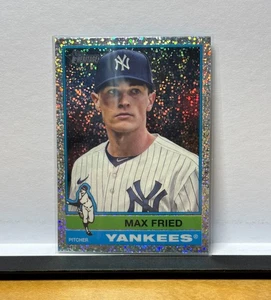 2025 Topps Heritage #244 Max Fried cromo plata brillo refractor Yankees de Nueva York - Imagen 1 de 4