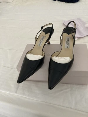 Sapatos femininos Jimmy Choo preto Slingback em excelente estado usado, tamanho europeu 41, varejo GBP300 - Imagem 1 de 4