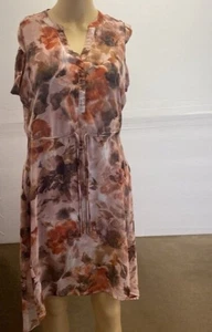 Abito floreale Simply Vera Vera Wang cravatta vita tasche taglia S coulisse donna usato - Foto 1 di 9