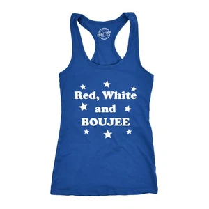 Mujeres Rojo Blanco y Boujee Divertido Camisas Entrenamiento Sin Mangas Damas Fitness Tanque - Imagen 1 de 7