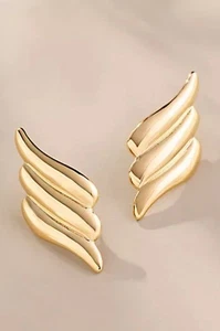 Anthropologie Heaven Mayhem Flügel Ohrstecker NEU goldfarben - Bild 1 von 4