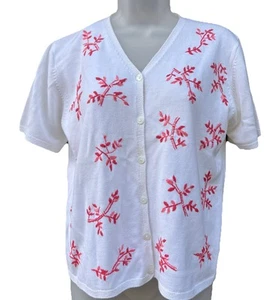 Pendleton bestickter Damenpullover Blumen Kurzarm Frühling Größe Small - Bild 1 von 8