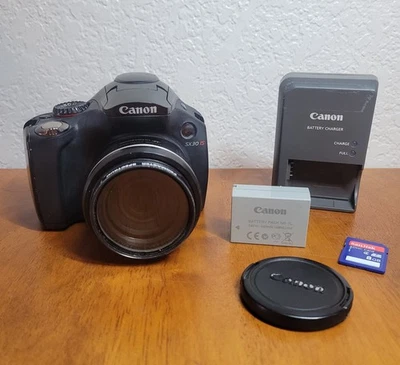 Canon PowerShot SX30 IS Camera 35x Zoom + Charger + Battery + 8GB SD – Works - Image 1 of 4