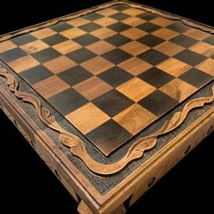 Vintage Chess Board Only Large Crafted Solid Walnut Wood 16" - Gift Idea π - Picture 1 of 8