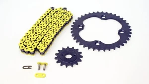 2006 - 2010 fits Suzuki LTR450 450 QuadRacer Yellow Chain & Black Sprocket 14/38 - Bild 1 von 1