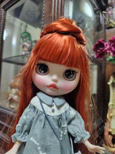 Customized OOAK Icy Doll Orange Brown Hair with Outfit - Foto 1 di 17