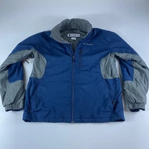 Columbia Jacket Mens Medium Blue Full Zip Softshell Fleece Lined Omni Shield - Picture 1 of 13