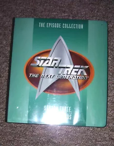 STAR TREK THE NEXT GENERATION SEASON THREE TRADING CARD BINDER 1995 SKYBOX GREEN - Picture 1 of 1