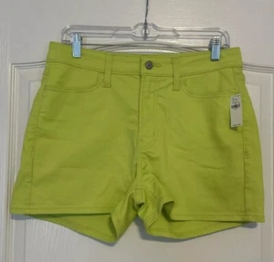 OLD NAVY Women's Size 10 Bright Green Jean Denim Shorts High Rise NWT - Picture 1 of 5
