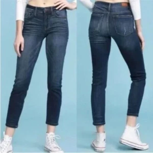 Jeans Judy blu relaxed fit Angie gamba dritta effetto invecchiato JB82102DK taglia 1/25 - Foto 1 di 9