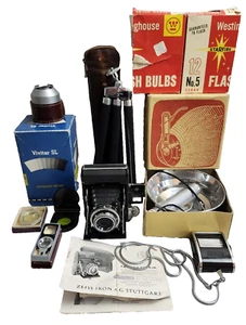 Cámara Zeiss Ikon Ikonta 521 formato medio (120) 6x4,5 1945-49 con accesorios usada en excelente estado - Imagen 1 de 14
