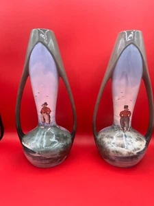 Paar Vintage Wilhelm Schiller & Söhne Vase glasiert - Bild 1 von 11