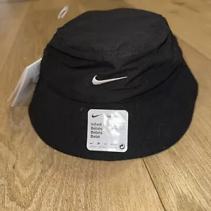 Nike Unisex Dry Infant Bucket Hat Cap Black Size 12-24 Months, Beach Chin Strap - Picture 1 of 8