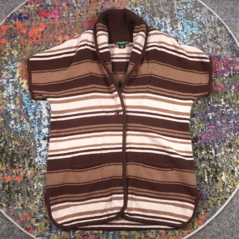 Cárdigan Suéter Eddie Bauer Para Mujer XL Manga Corta Botón Único Corderos Lana Usado en Excelente Condición Foto 1 de 4