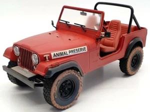 Greenlight 19091 Jeep CJ-7 1981 rojo A-Team Animal Preserve 1:18 coche modelo - Imagen 1 de 5