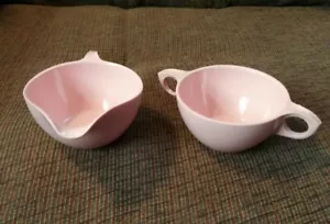 Crema e zuccheriera vintage Melmac de-Lux rosa - Foto 1 di 4