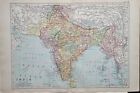 1913 MAP INDIA MYSORE HYDERABAD PUNJAB BOMBAY CALCUTTA BURMA NEPAL BHUTAN