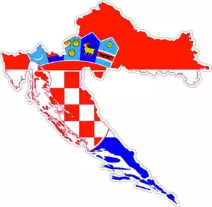 aufkleber sticker decal emblem flagge fahne landkarte karte kroatien - Bild 1 von 1