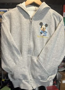 Vintage Disney World Grey Zip Up Sweater Youth Size - Read Measurements~ - Picture 1 of 7
